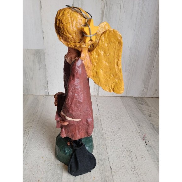 Folk art angel cherub statue primitive memories star religious Xmas figure decor - Picture 7 of 9